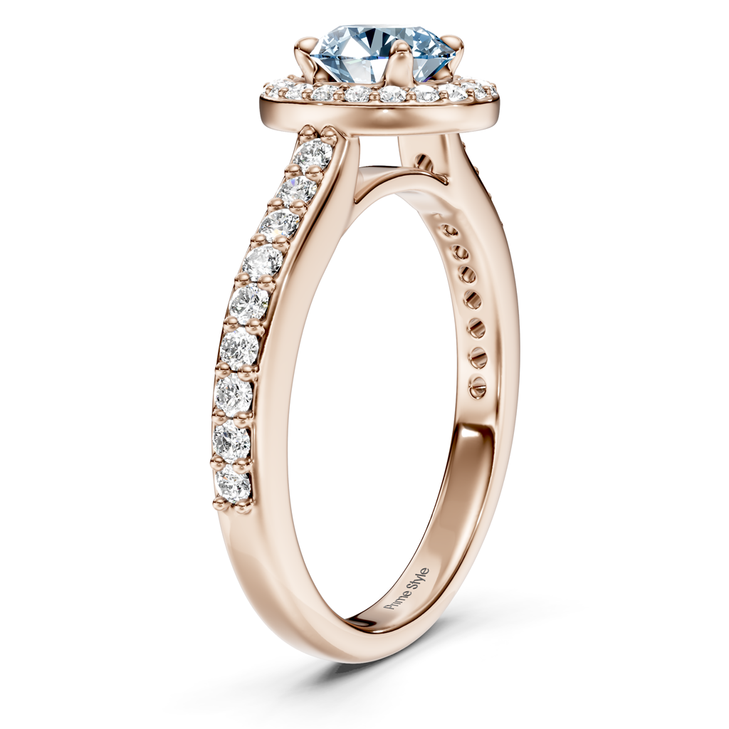 1.40-4.40 CT Round Cut Fancy Blue Diamonds - Engagement Ring