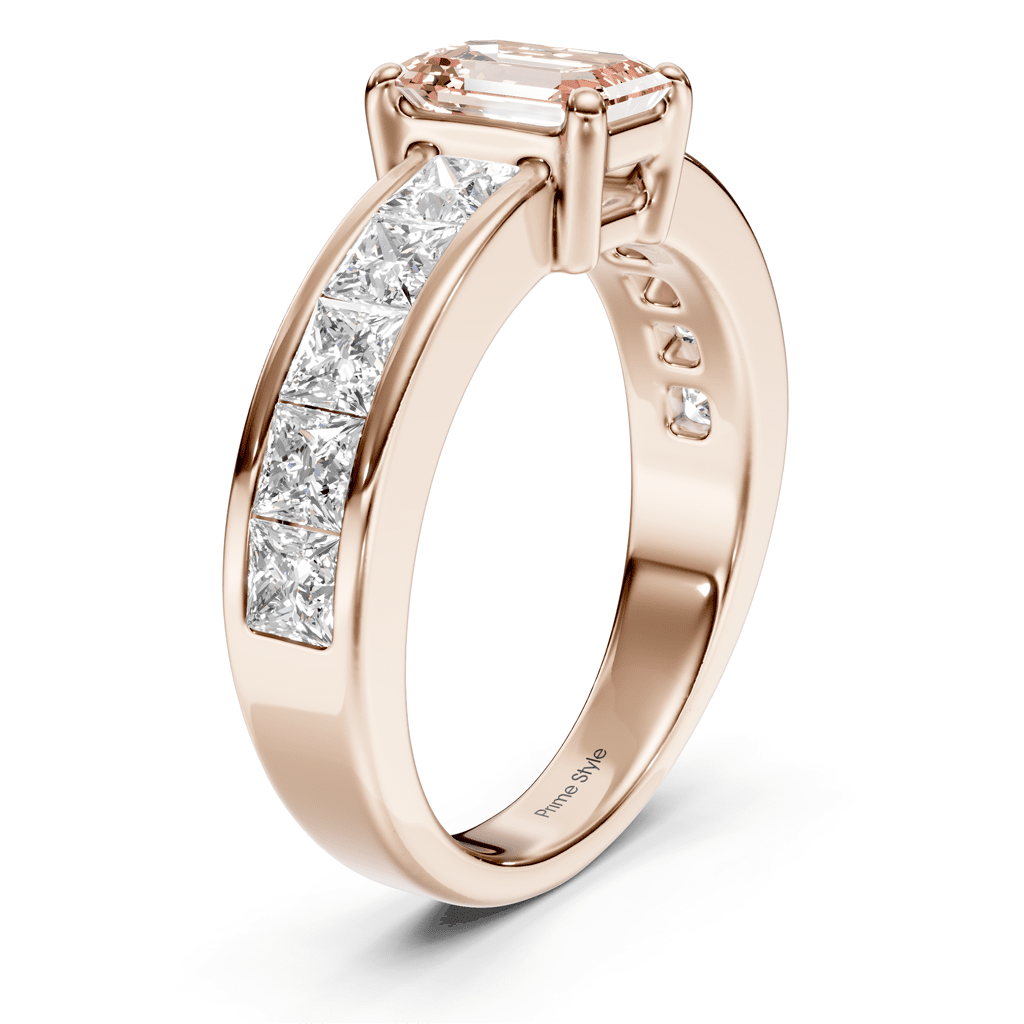 2.50 - 5.50 CT Emerald & Princess Cut Fancy Pink Diamonds - Engagement Ring - Primestyle.com