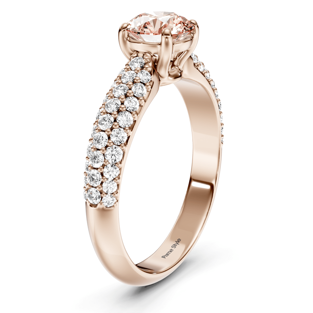 1.50 - 4.50 CT Round Cut Fancy Pink Diamonds - Engagement Ring - Primestyle.com