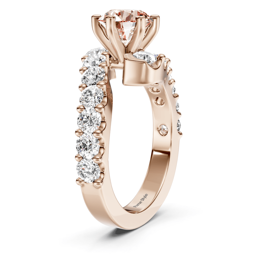 2.30 - 5.30 CT Round Cut Fancy Pink Diamonds - Engagement Ring - Primestyle.com