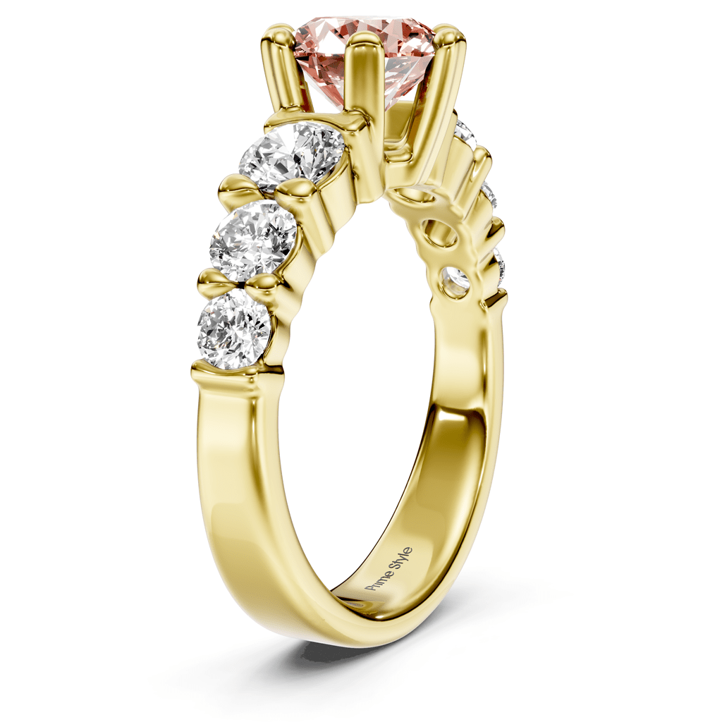 2.05 - 5.05 CT Round Cut Fancy Pink Diamonds - Engagement Ring - Primestyle.com