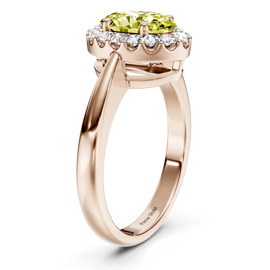 1.30 - 4.30 CT Oval & Round Cut Fancy Yellow Diamonds - Engagement Ring - Primestyle.com