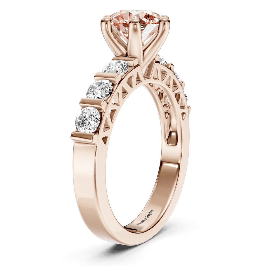 1.60-4.60 CT Round Cut Fancy Pink Diamonds - Engagement Ring