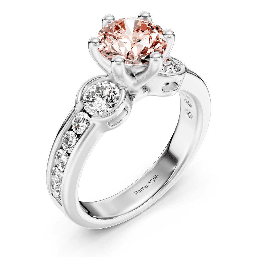 1.85 - 4.85 CT Round Cut Fancy Pink Diamonds - Engagement Ring - Primestyle.com