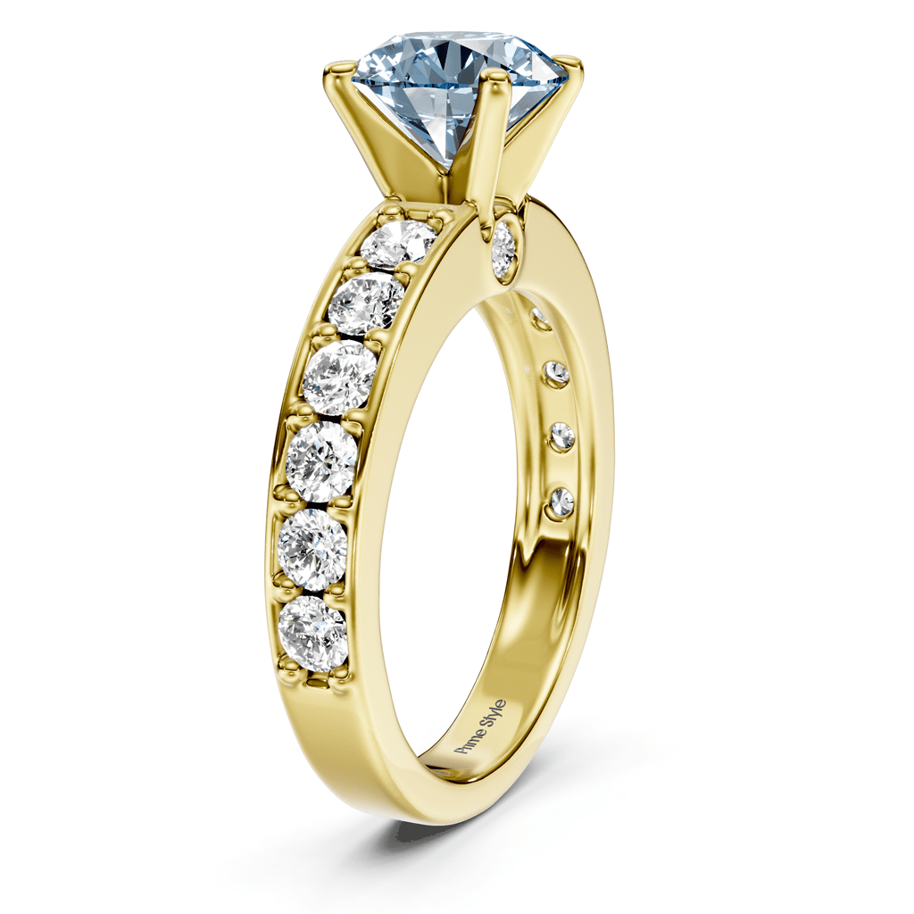 1.80-4.80 CT Princess & Round Cut Fancy Blue Diamonds - Engagement Ring