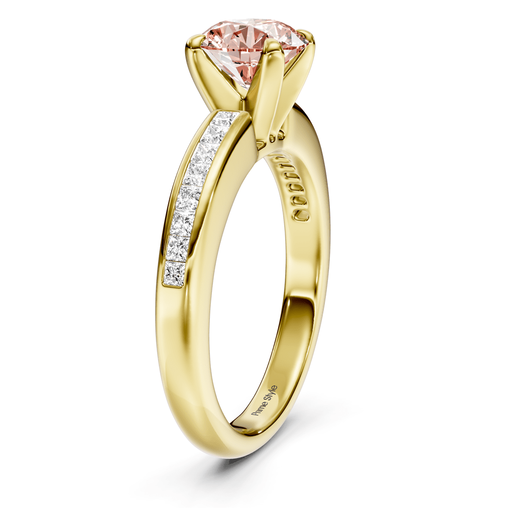 1.32-4.32 CT Princess & Round Cut Fancy Pink Diamonds - Engagement Ring