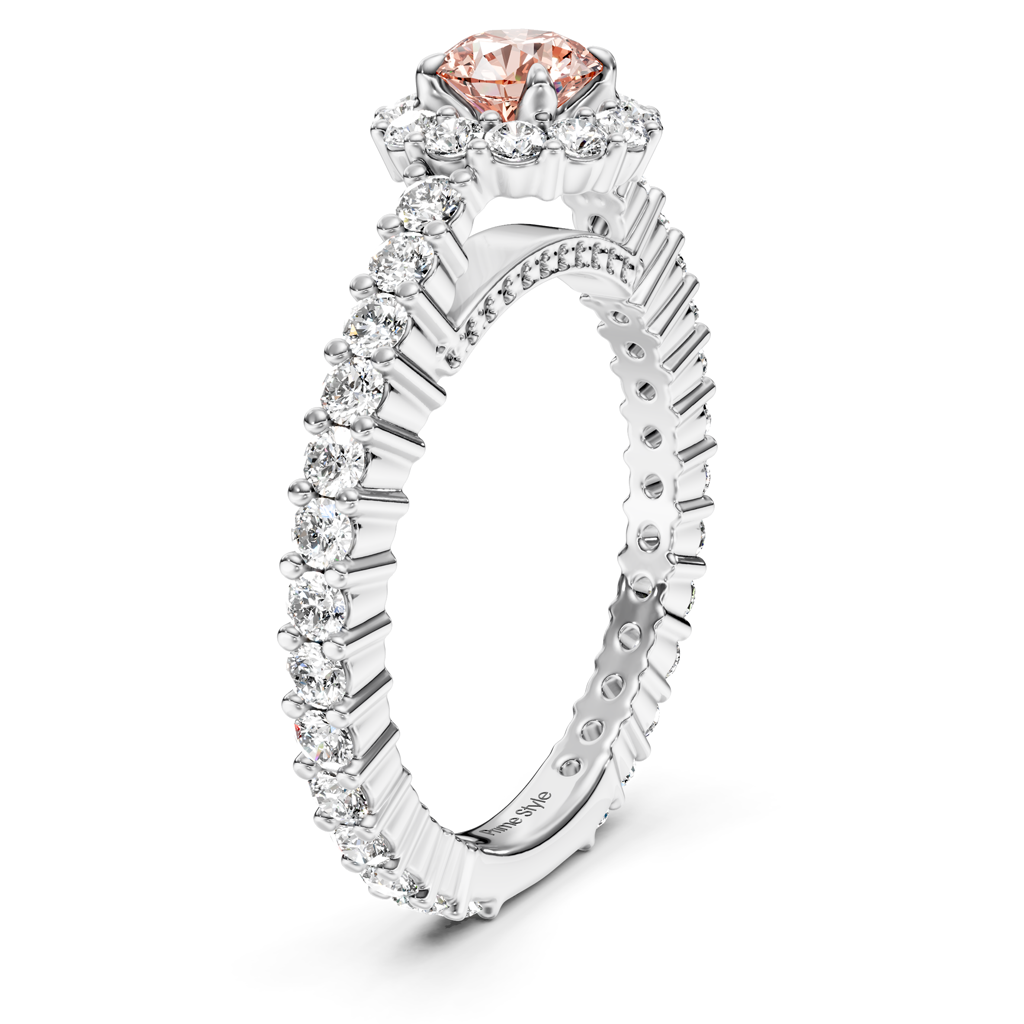 1.85-4.85 CT Round Cut Fancy Pink Diamonds - Engagement Ring