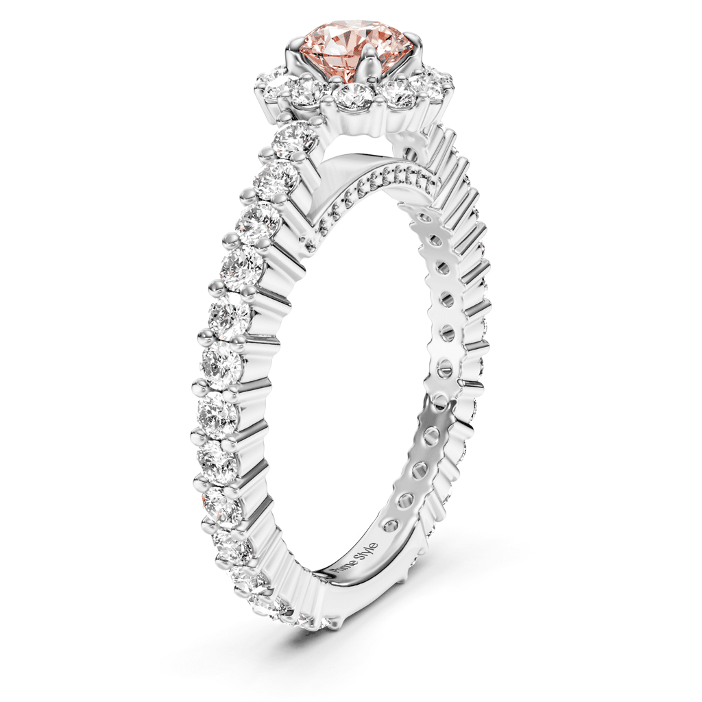 1.85 - 4.85 CT Round Cut Fancy Pink Diamonds - Engagement Ring - Primestyle.com