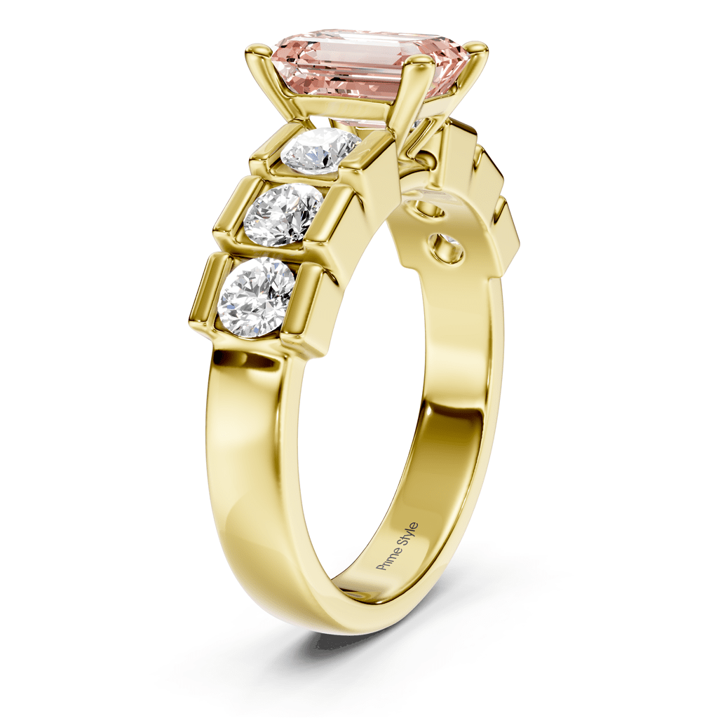 1.85 - 4.85 CT Princess & Round Cut Fancy Pink Diamonds - Engagement Ring - Primestyle.com