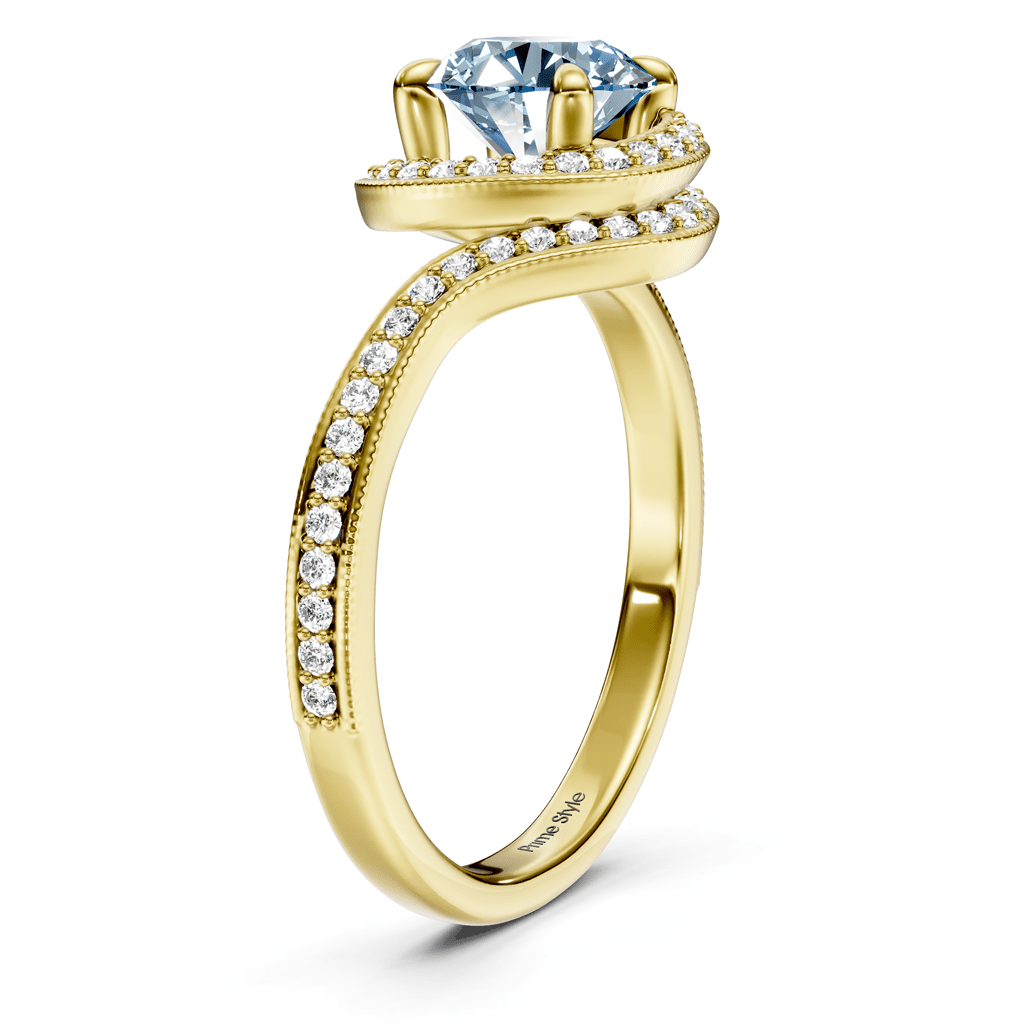 1.25 - 4.25 CT Round Cut Fancy Blue Diamonds - Engagement Ring - Primestyle.com