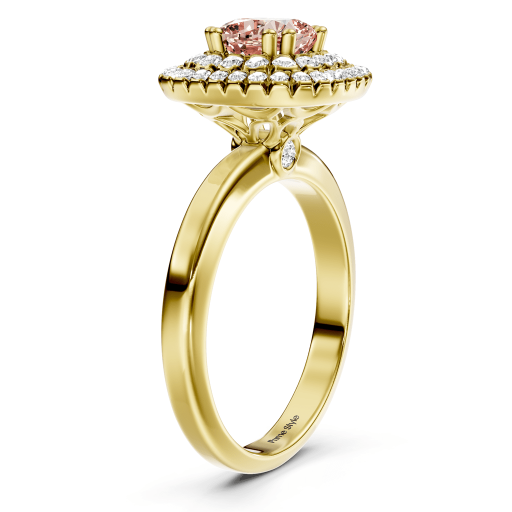 1.34-4.34 CT Cushion & Round Cut Fancy Pink Diamonds - Engagement Ring