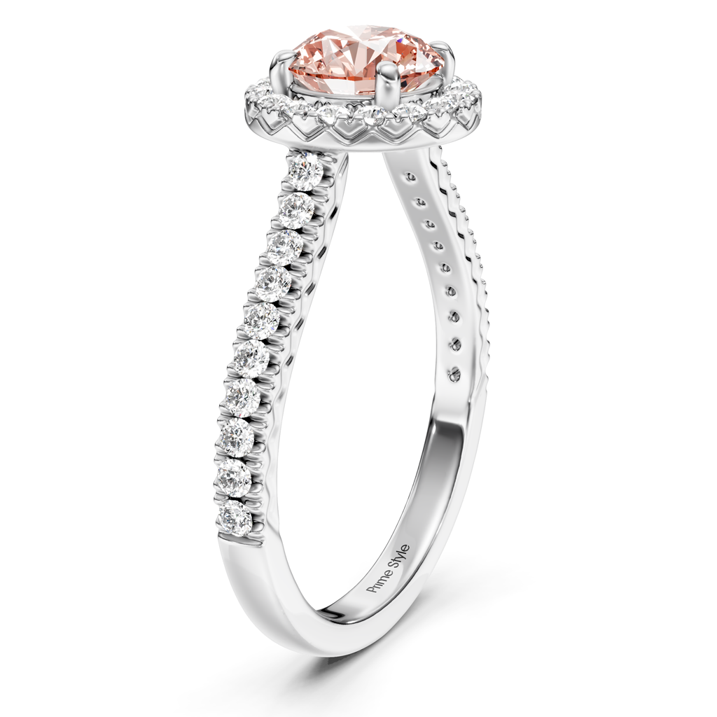 1.45-4.45 CT Round Cut Fancy Pink Diamonds - Engagement Ring