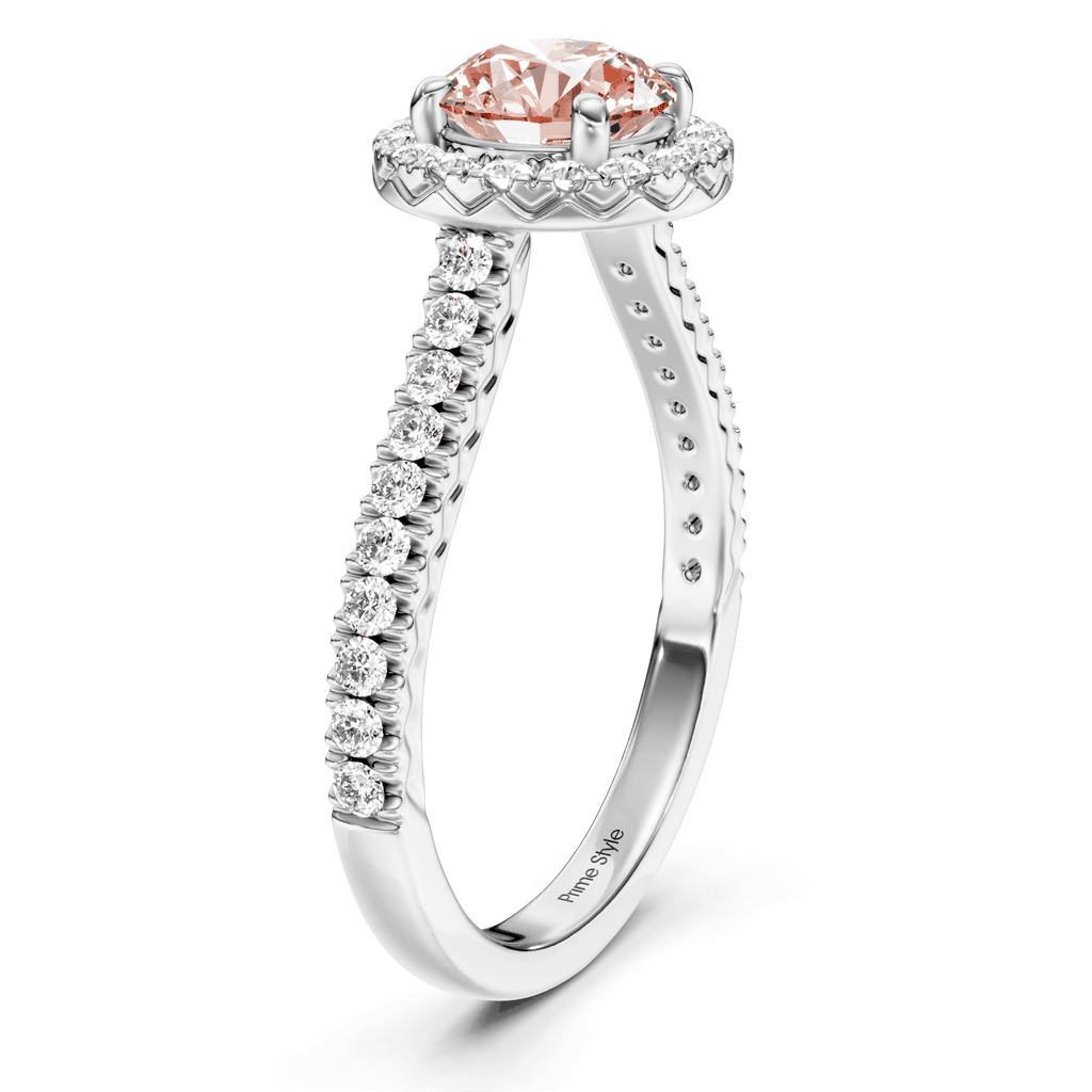 1.45-4.45 CT Round Cut Fancy Pink Diamonds - Engagement Ring
