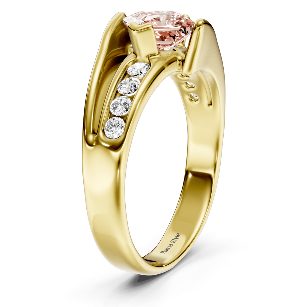 1.25-4.25 CT Princess & Round Cut Fancy Pink Diamonds - Engagement Ring