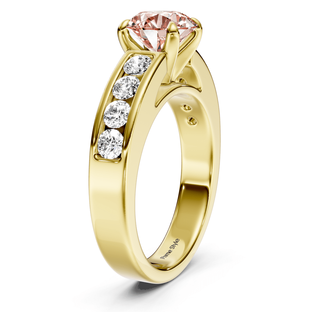 1.45-4.45 CT Round Cut Fancy Pink Diamonds - Engagement Ring