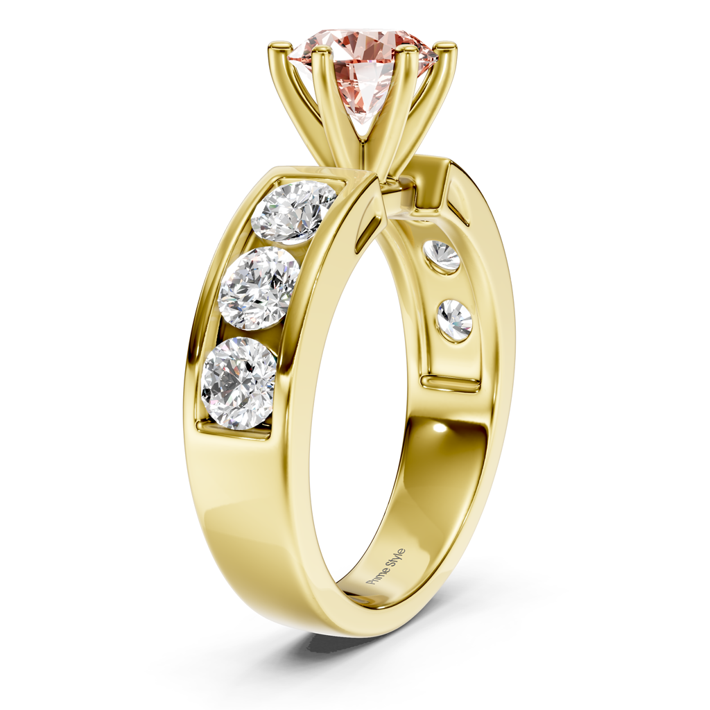 2.50-5.50 CT Round Cut Fancy Pink Diamonds - Engagement Ring