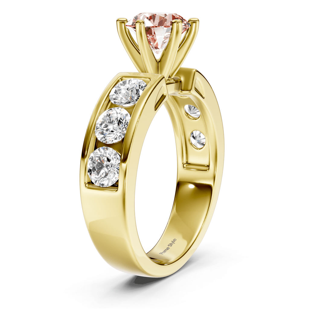 2.50 - 5.50 CT Round Cut Fancy Pink Diamonds - Engagement Ring - Primestyle.com