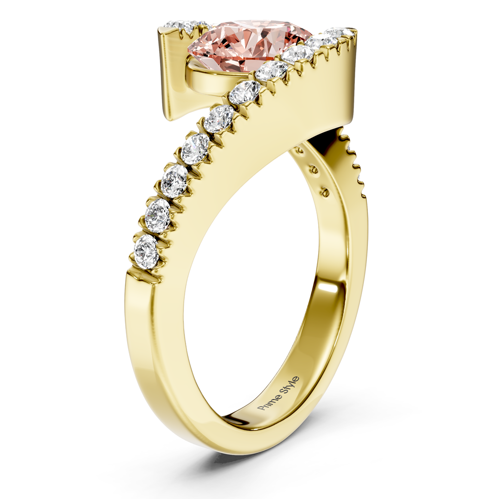 1.30-4.30 CT Round Cut Fancy Pink Diamonds - Engagement Ring