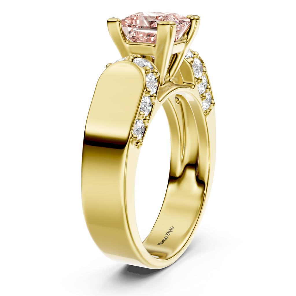 1.65-4.65 CT Princess & Round Cut Fancy Pink Diamonds - Engagement Ring