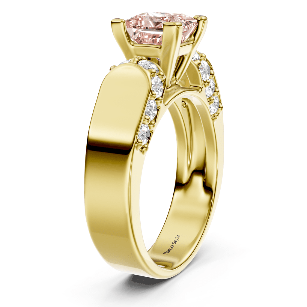 1.65-4.65 CT Princess & Round Cut Fancy Pink Diamonds - Engagement Ring