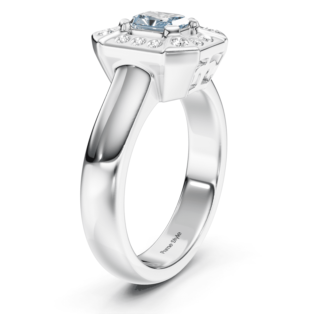 1.16 - 4.16 CT Radiant & Round Cut Fancy Blue Diamonds - Engagement Ring - Primestyle.com
