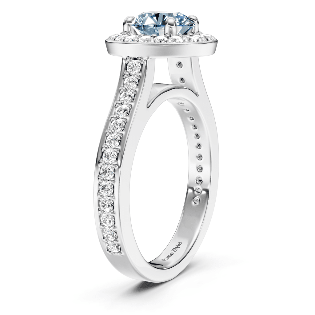 1.35 - 4.35 CT Round Cut Fancy Blue Diamonds - Engagement Ring - Primestyle.com
