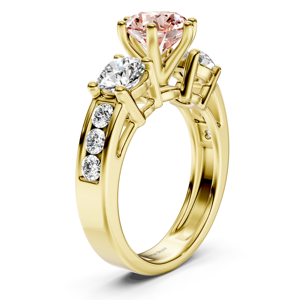 1.80-4.80 CT Princess & Round Cut Fancy Pink Diamonds - Engagement Ring