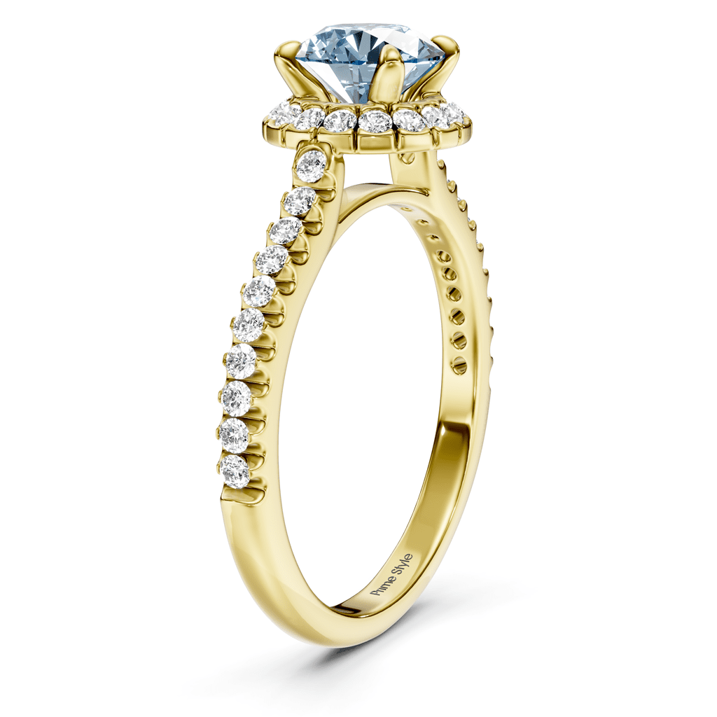 1.35-4.35 CT Round Cut Fancy Blue Diamonds - Engagement Ring