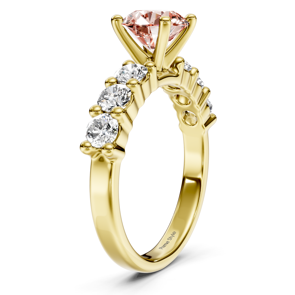 1.90-4.90 CT Round Cut Fancy Pink Diamonds - Engagement Ring