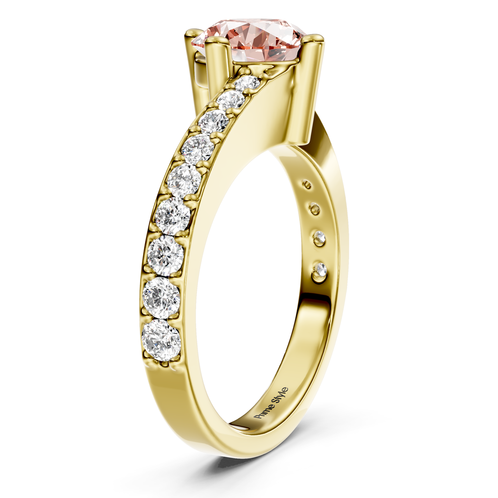 1.35-4.35 CT Round Cut Fancy Pink Diamonds - Engagement Ring