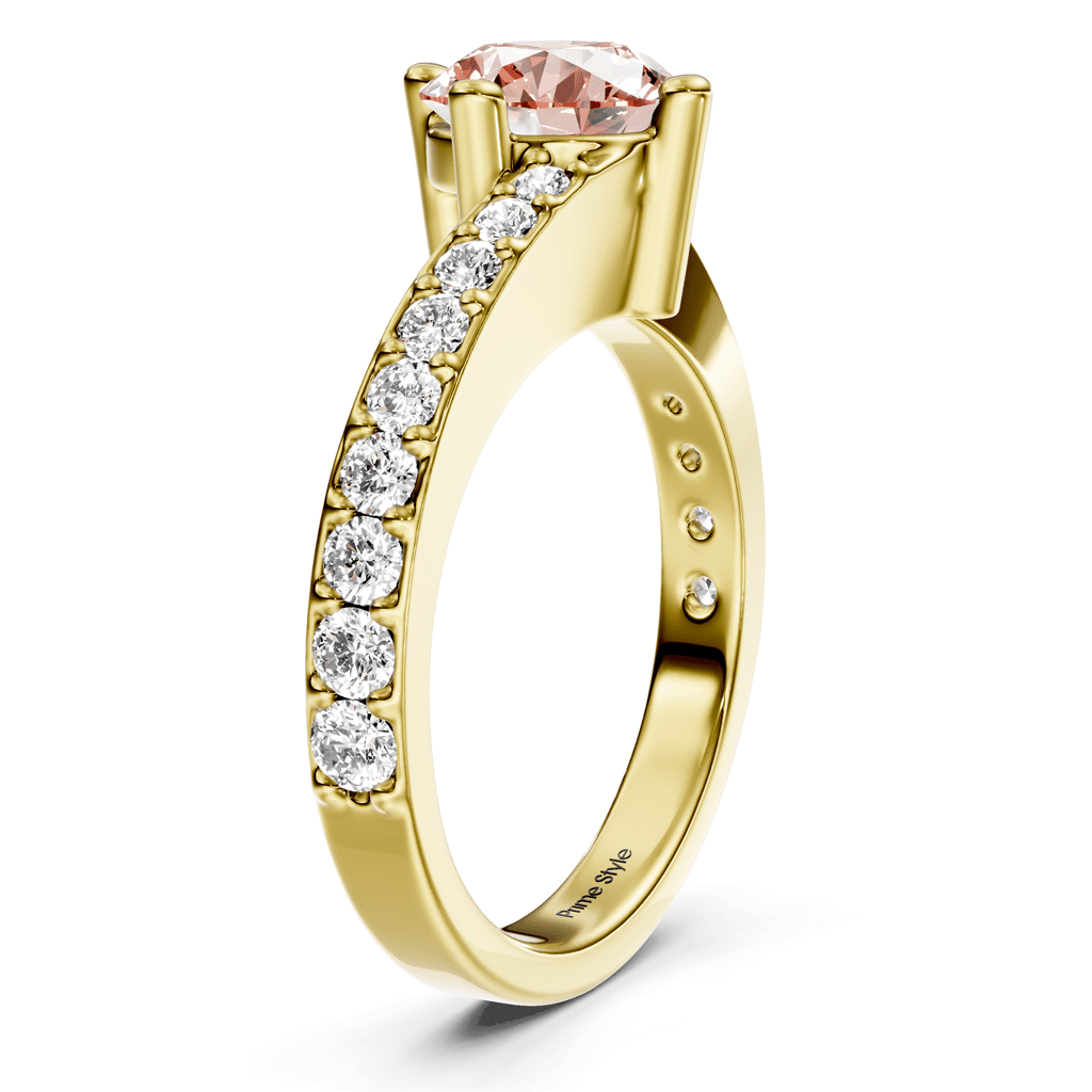 1.35 - 4.35 CT Round Cut Fancy Pink Diamonds - Engagement Ring - Primestyle.com