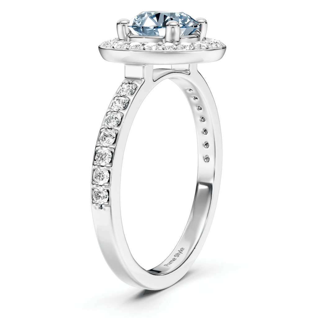 1.35 - 4.35 CT Round Cut Fancy Blue Diamonds - Engagement Ring - Primestyle.com