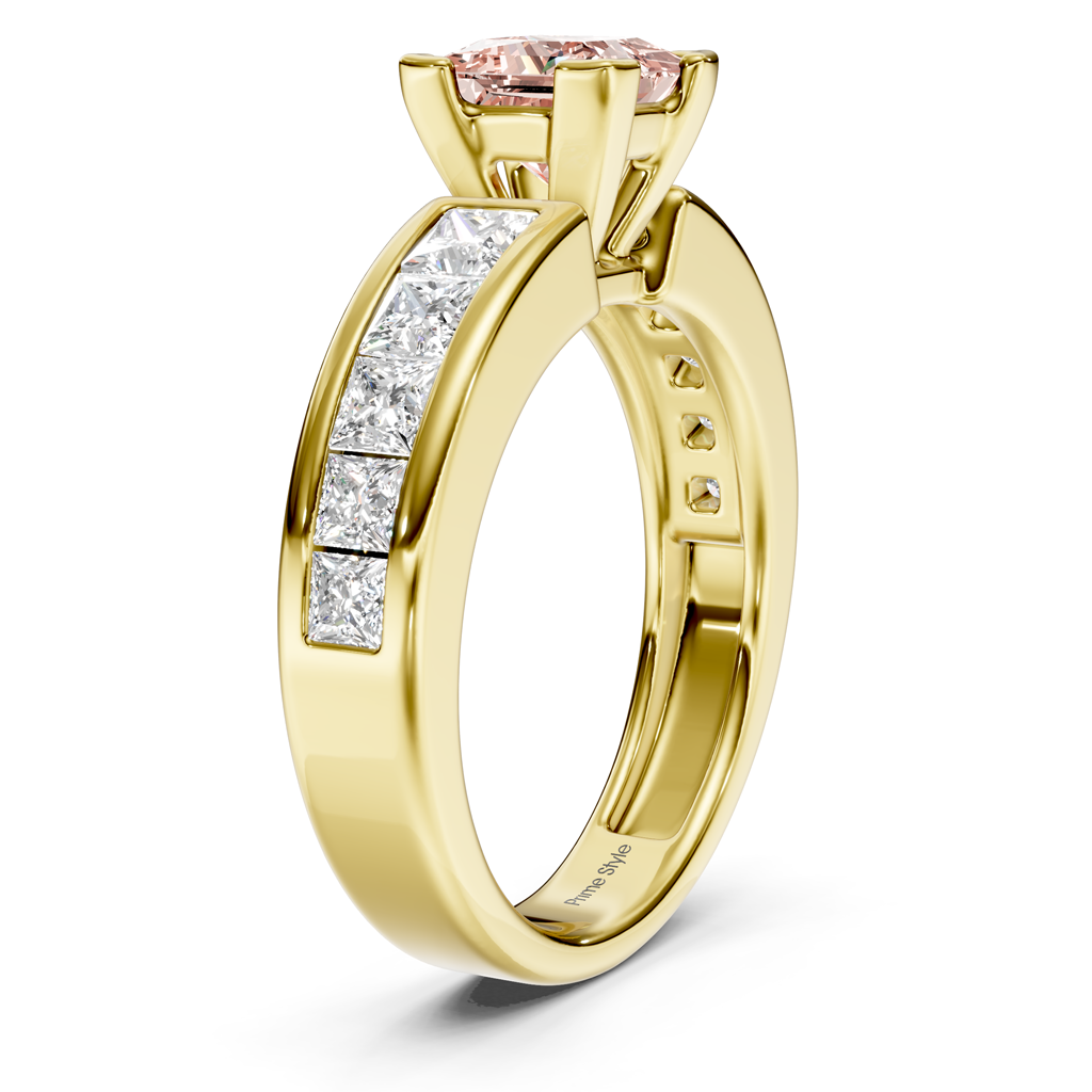 2.20-5.20 CT Princess Cut Fancy Pink Diamonds - Engagement Ring