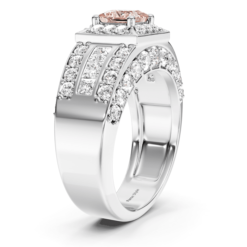 3.45 - 6.45 CT Princess & Round Cut Fancy Pink Diamonds - Engagement Ring - Primestyle.com