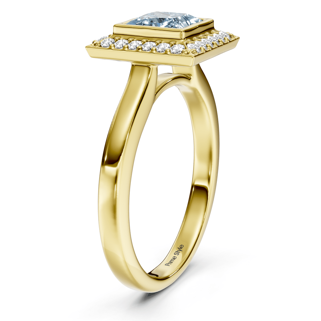 1.14 - 4.14 CT Princess & Round Cut Fancy Blue Diamonds - Engagement Ring - Primestyle.com