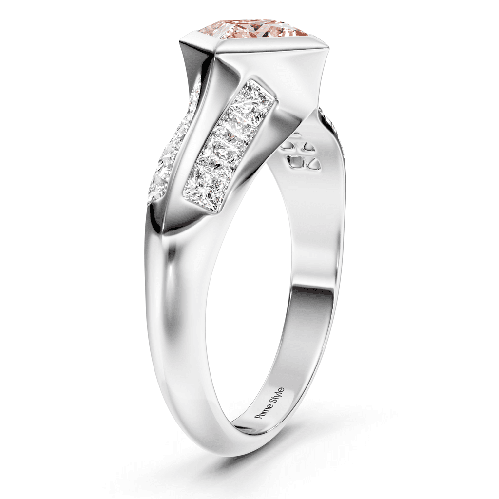 2.00 - 5.00 CT Princess Cut Fancy Pink Diamonds - Engagement Ring - Primestyle.com