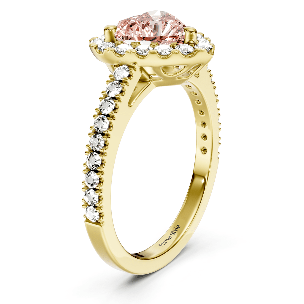1.45 - 4.45 CT Heart & Round Cut Fancy Pink Diamonds - Engagement Ring - Primestyle.com