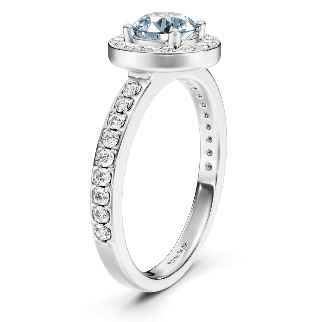1.40 - 4.40 CT Round Cut Fancy Blue Diamonds - Engagement Ring - Primestyle.com