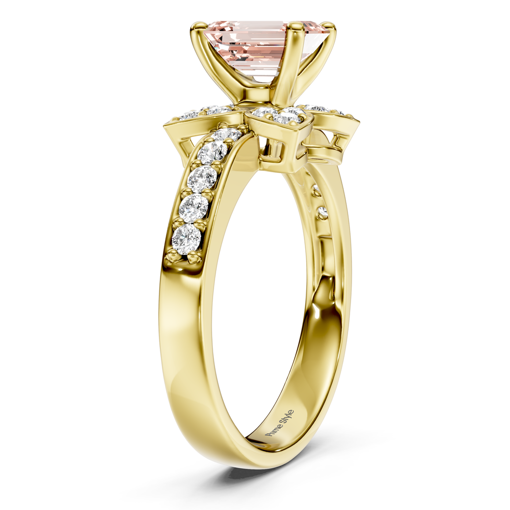 1.40-4.40 CT Emerald & Round Cut Fancy Pink Diamonds - Engagement Ring