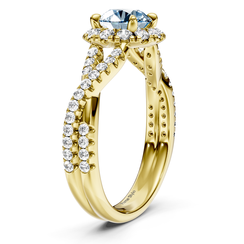 1.45-4.45 CT Round Cut Fancy Blue Diamonds - Engagement Ring