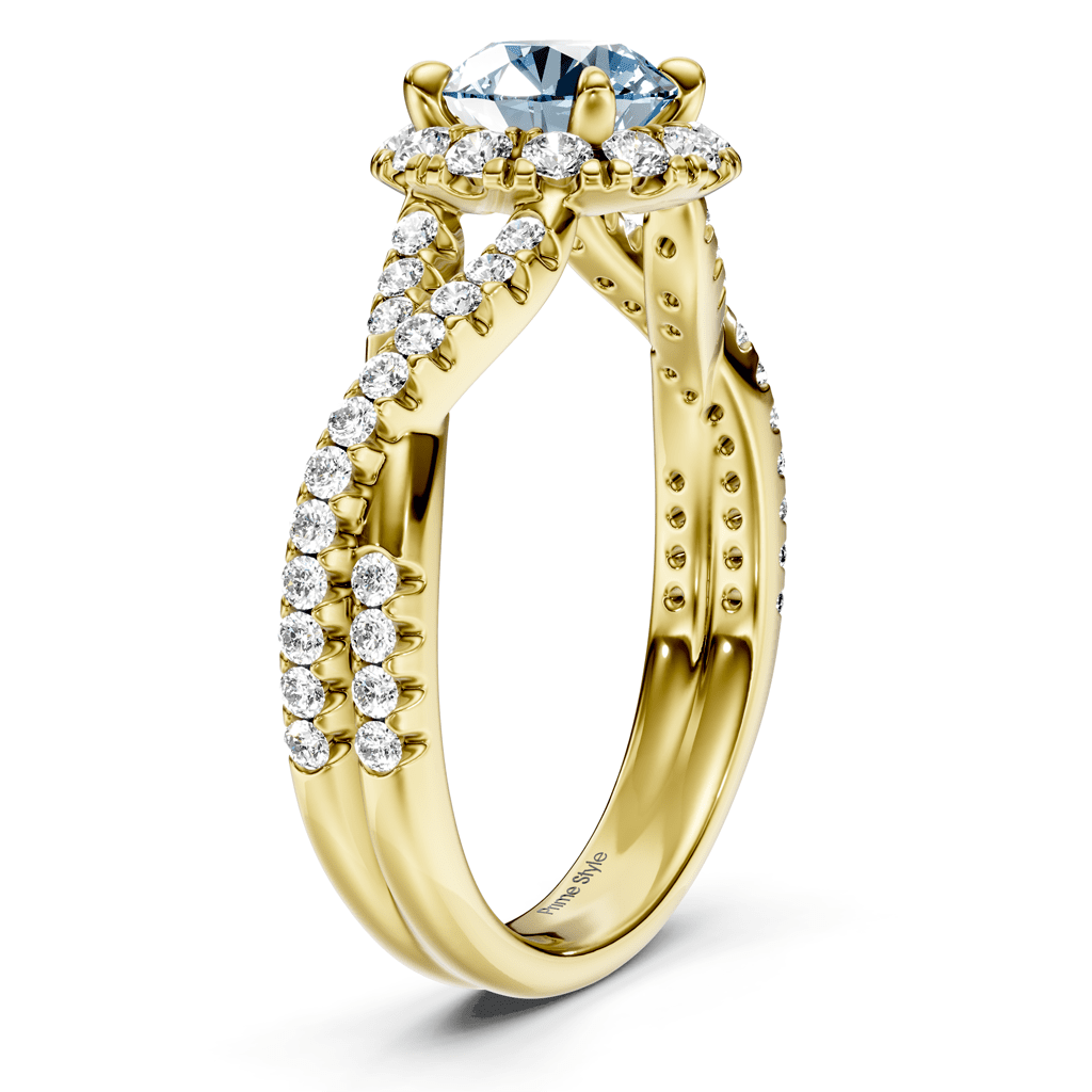 1.45 - 4.45 CT Round Cut Fancy Blue Diamonds - Engagement Ring - Primestyle.com