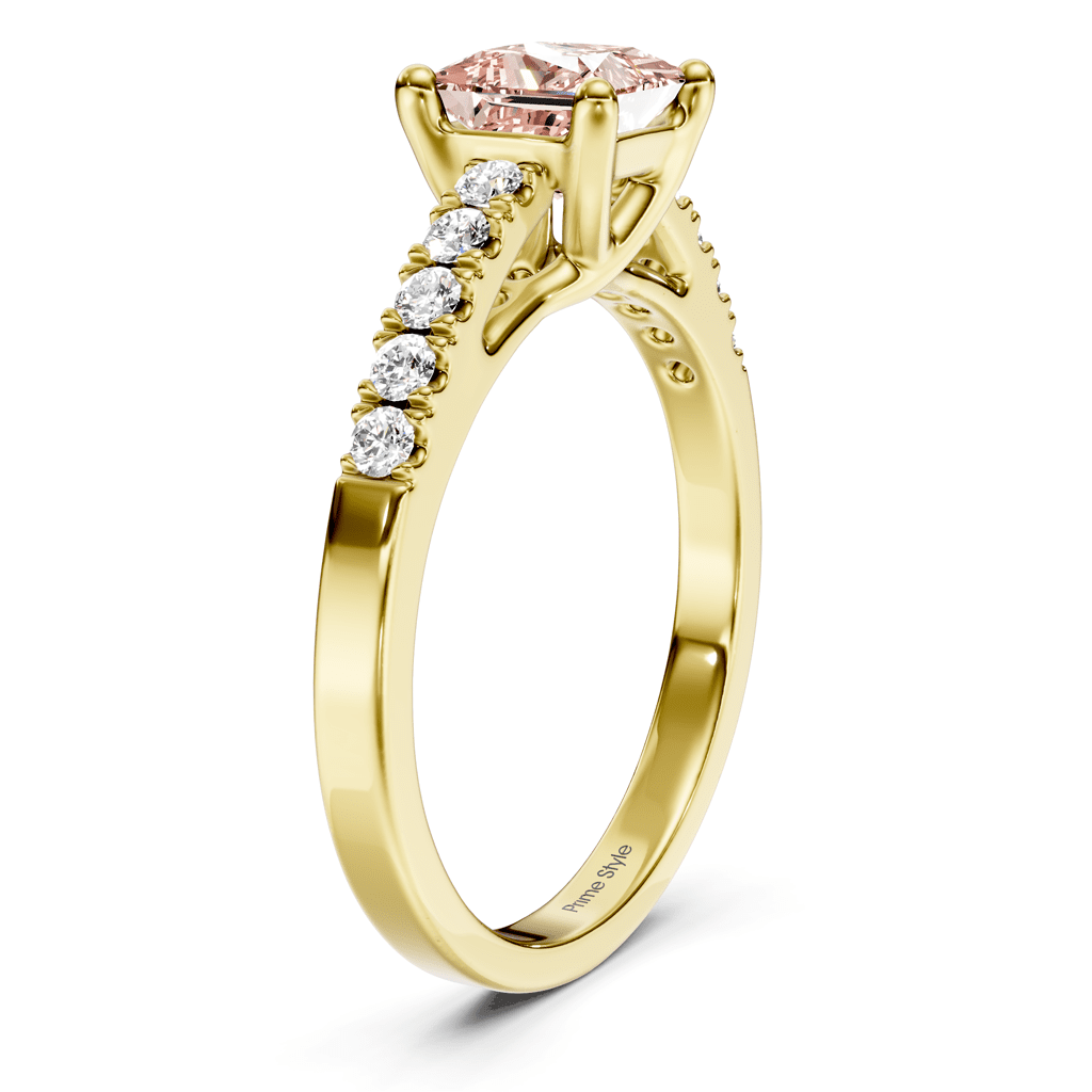 1.25-4.25 CT Princess & Round Cut Fancy Pink Diamonds - Engagement Ring