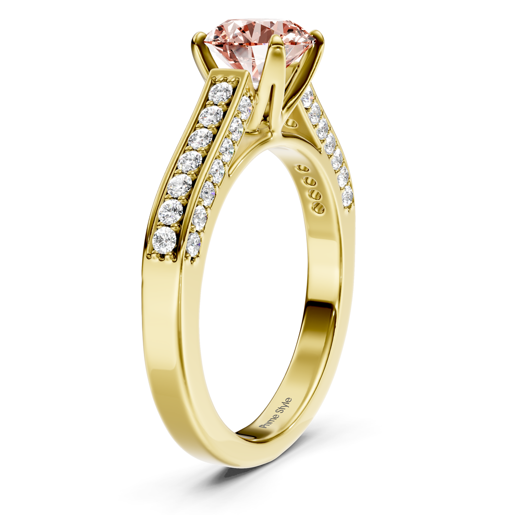 1.40-4.40 CT Round Cut Fancy Pink Diamonds - Engagement Ring