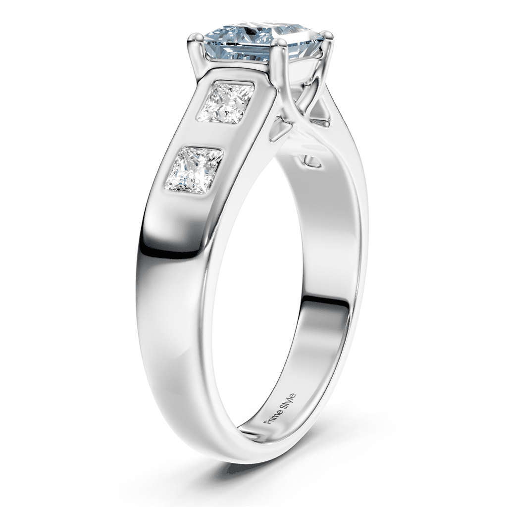 1.50-4.50 CT Princess Cut Fancy Blue Diamonds - Engagement Ring