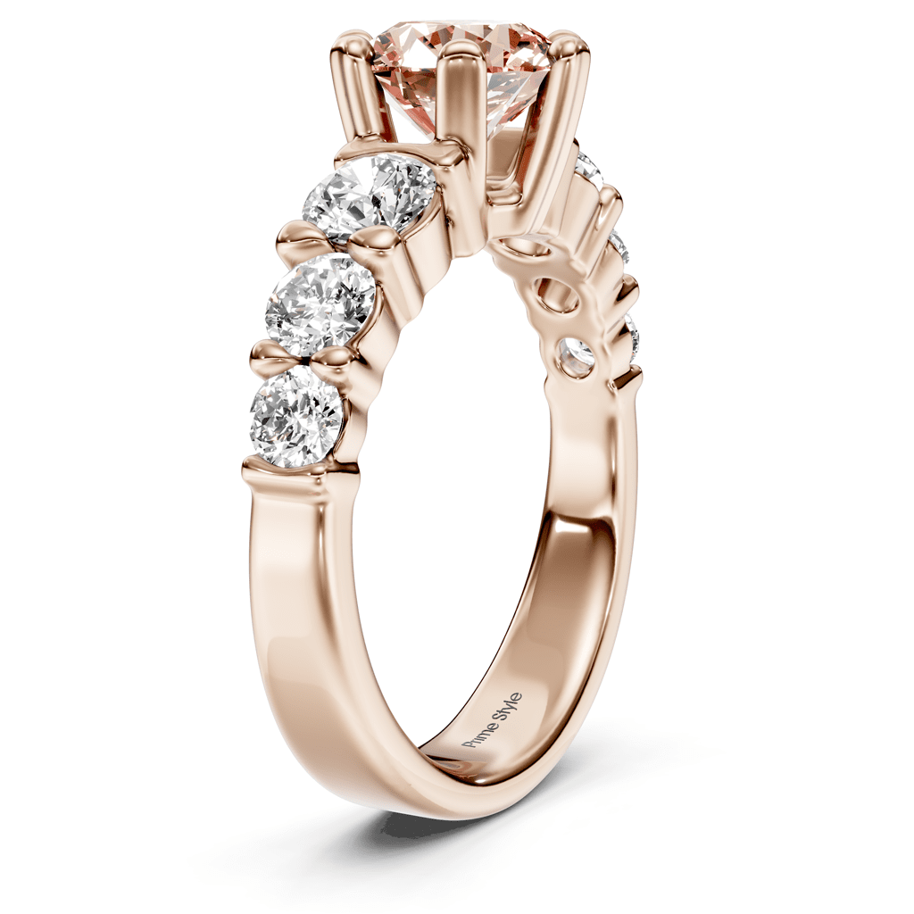 2.05-5.05 CT Round Cut Fancy Pink Diamonds - Engagement Ring