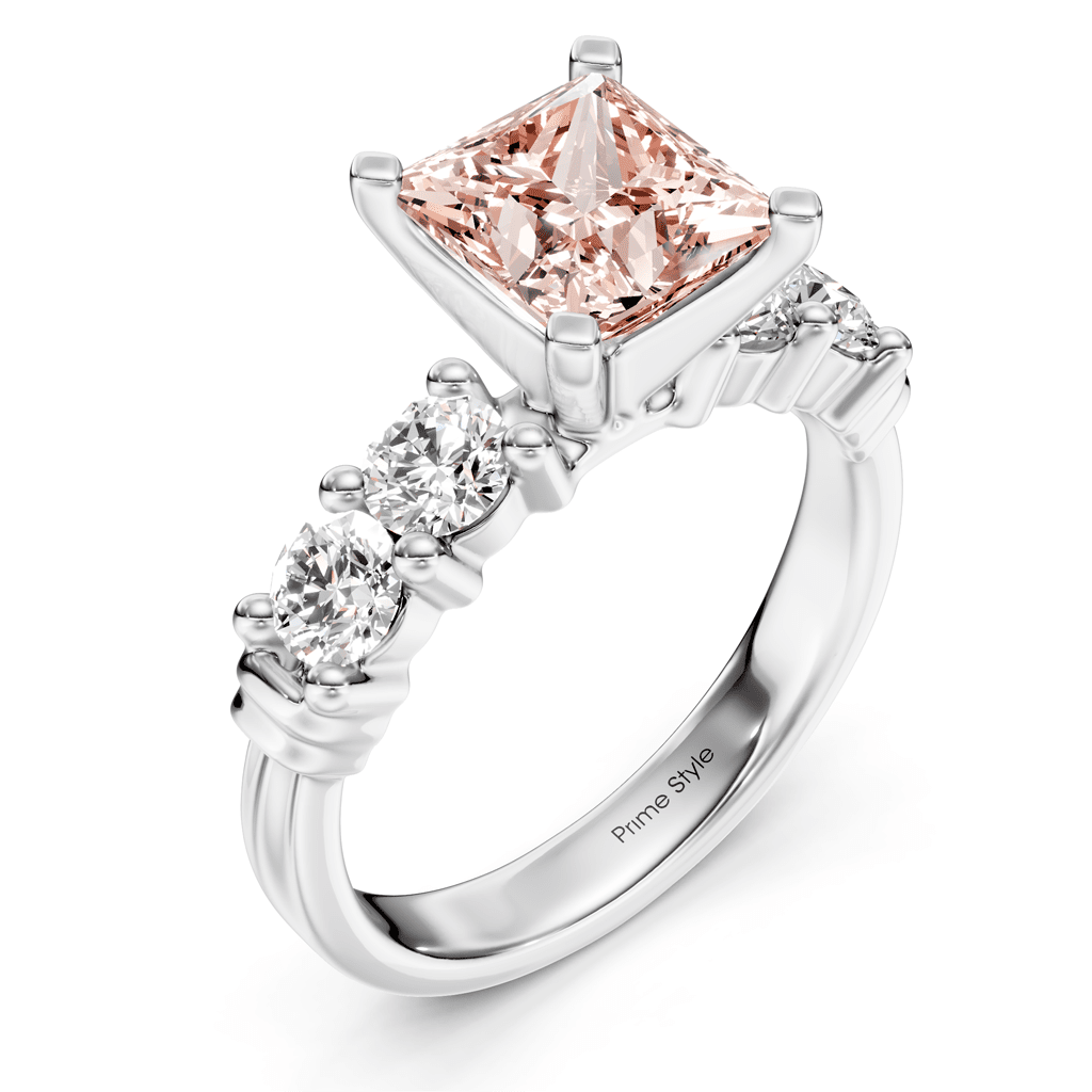 1.60 - 4.60 CT Round Cut Fancy Pink Diamonds - Engagement Ring - Primestyle.com