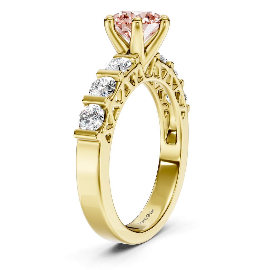 1.60-4.60 CT Round Cut Fancy Pink Diamonds - Engagement Ring