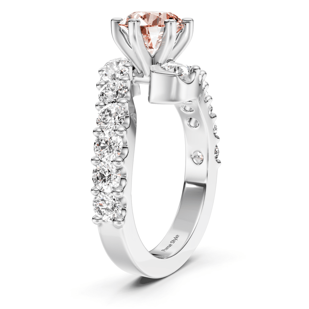 2.30-5.30 CT Round Cut Fancy Pink Diamonds - Engagement Ring