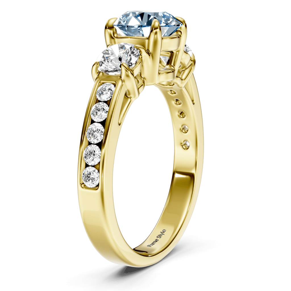 1.75 - 4.75 CT Round Cut Fancy Blue Diamonds - Engagement Ring - Primestyle.com