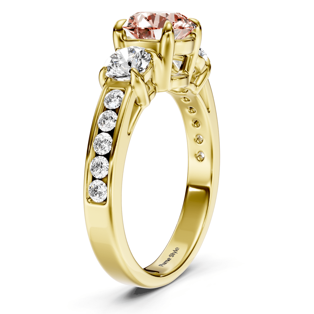 1.75 - 4.75 CT Round Cut Fancy Pink Diamonds - Engagement Ring - Primestyle.com